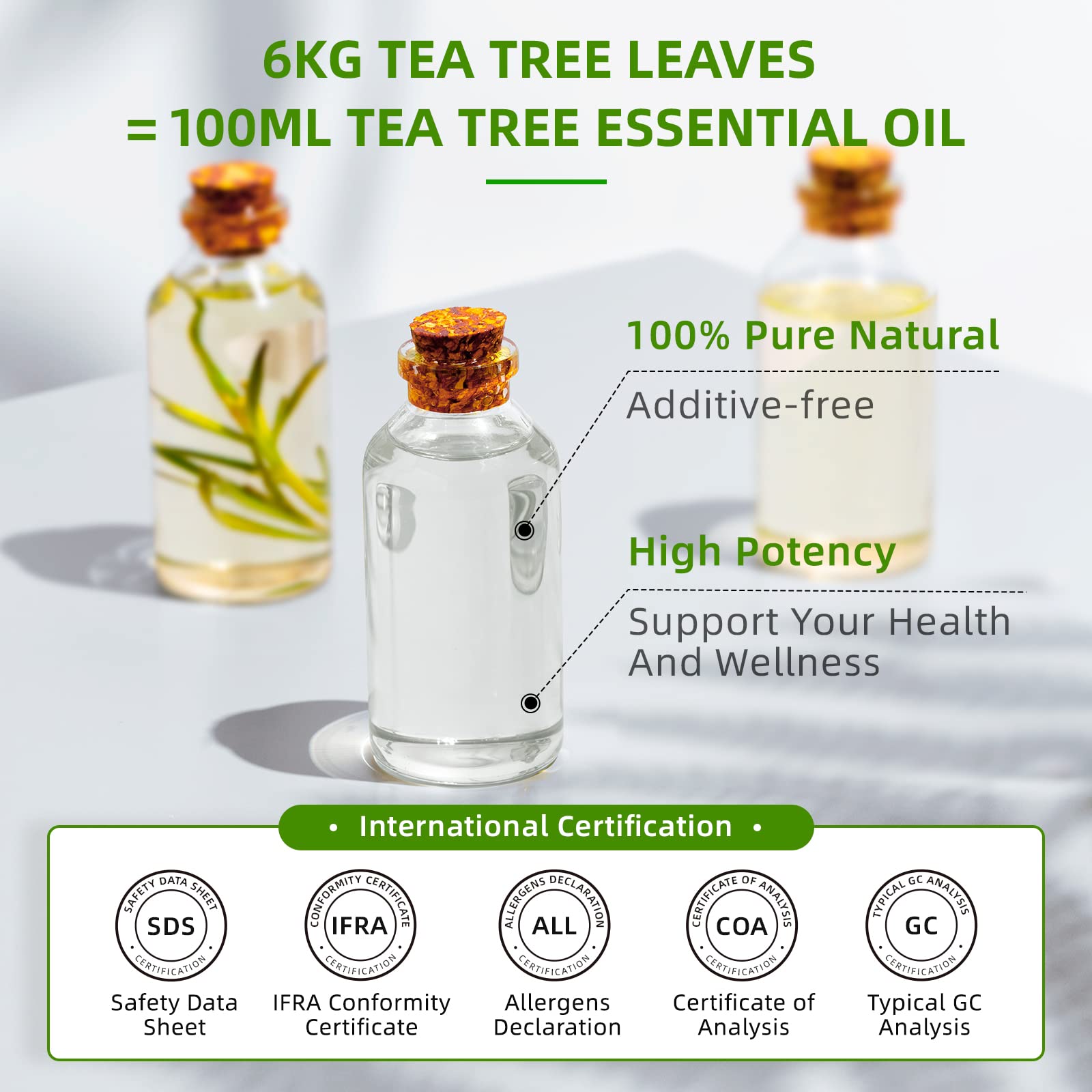 HIQILI 16 Fl Oz Tea Tree Oil, Tea Tree Essential Oil for Hair, Toenail