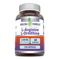 Amazing Formulas L-Arginine/L-Ornithine 1500 Mg Per Serving, Capsules | Non-GMO | Gluten Free | Amino Acid Supplement (120 Count
