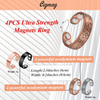 Cigmag 4PCS Copper Rings for Women, 99.99% Pure Copper Magnetic Ring Strong Magnets, Adjustable Thumb Finger Ring with Jewelry G
