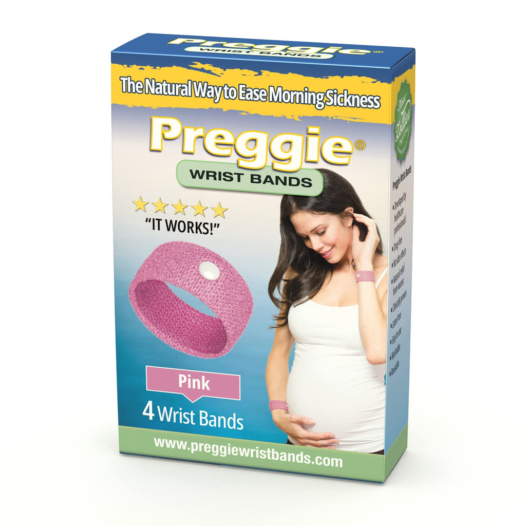 Preggie Anti-Nausea Wristbands - Morning Sickness Relief - Clinically Tested Nausea Relief Aid - Pregnancy Nausea Relief - Acupr