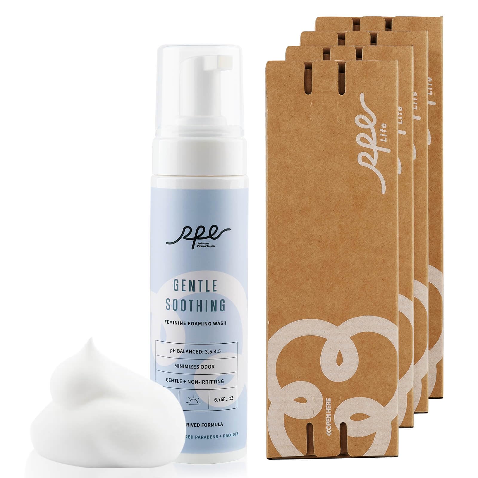 RPE Life Gentle Soothing Feminine Wash for Women, Vaginal Reduces Odor Body Wash, Ph Balance Plant-Based Cleanser for Sensitive 