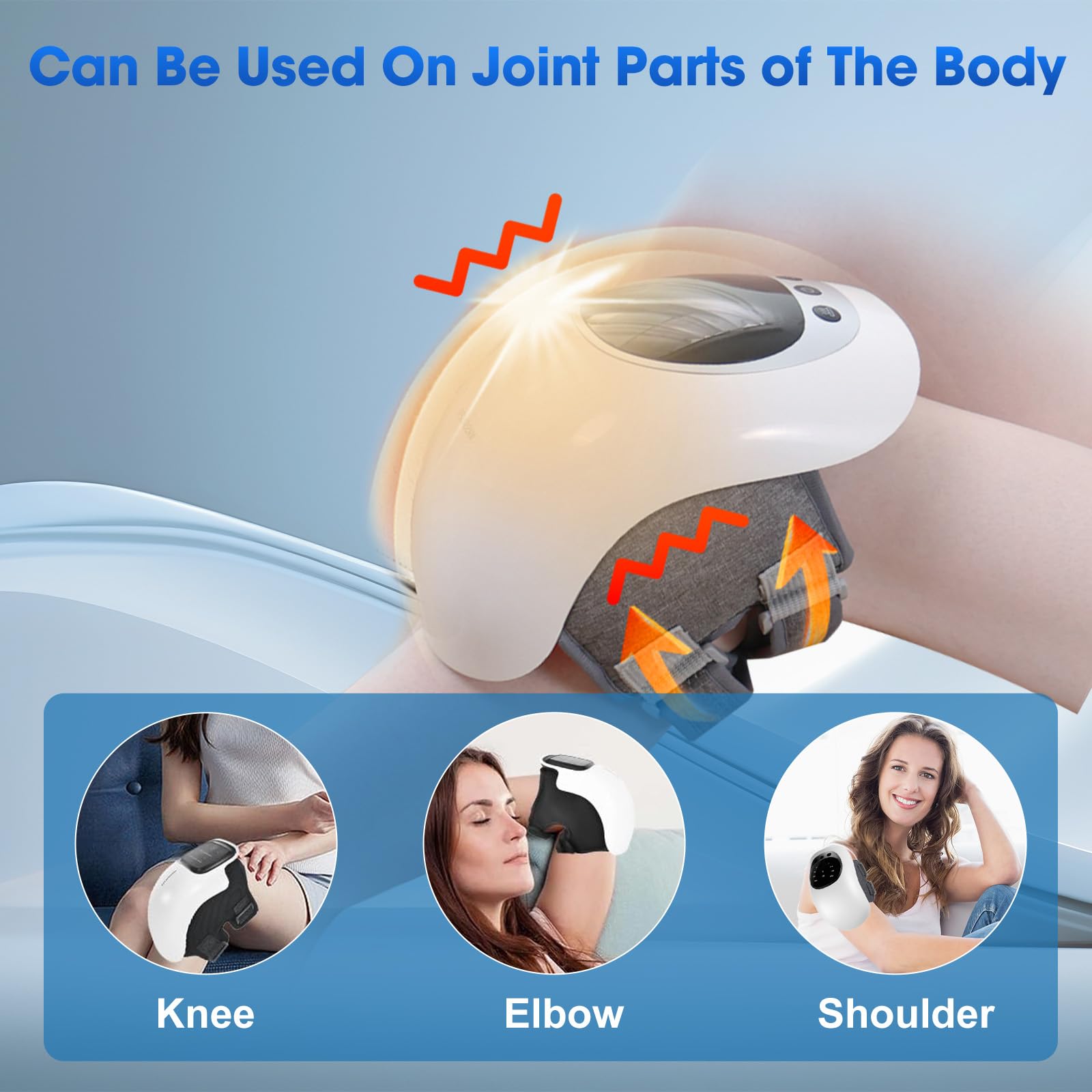 RELAXYO Knee Massager with Heat - Cordless Knee Massager with Multi-Function LED Screen, Adjustable Temperature, 3 Heating Level