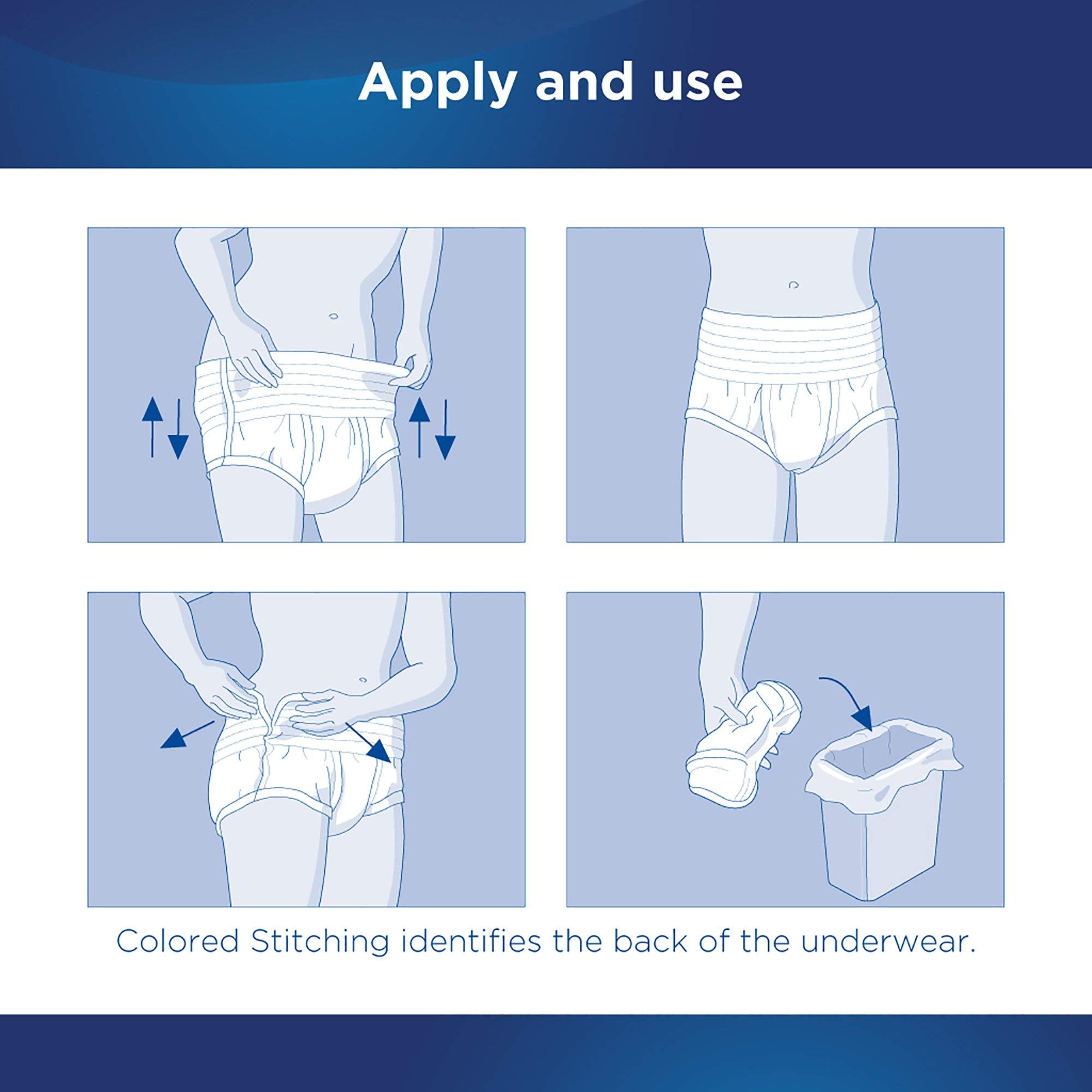 Attends Underwear for Adult Incontinence Care with Quick-Dry Channels, Ultimate Absorbency, Unisex, Small, 20 Count (x4)