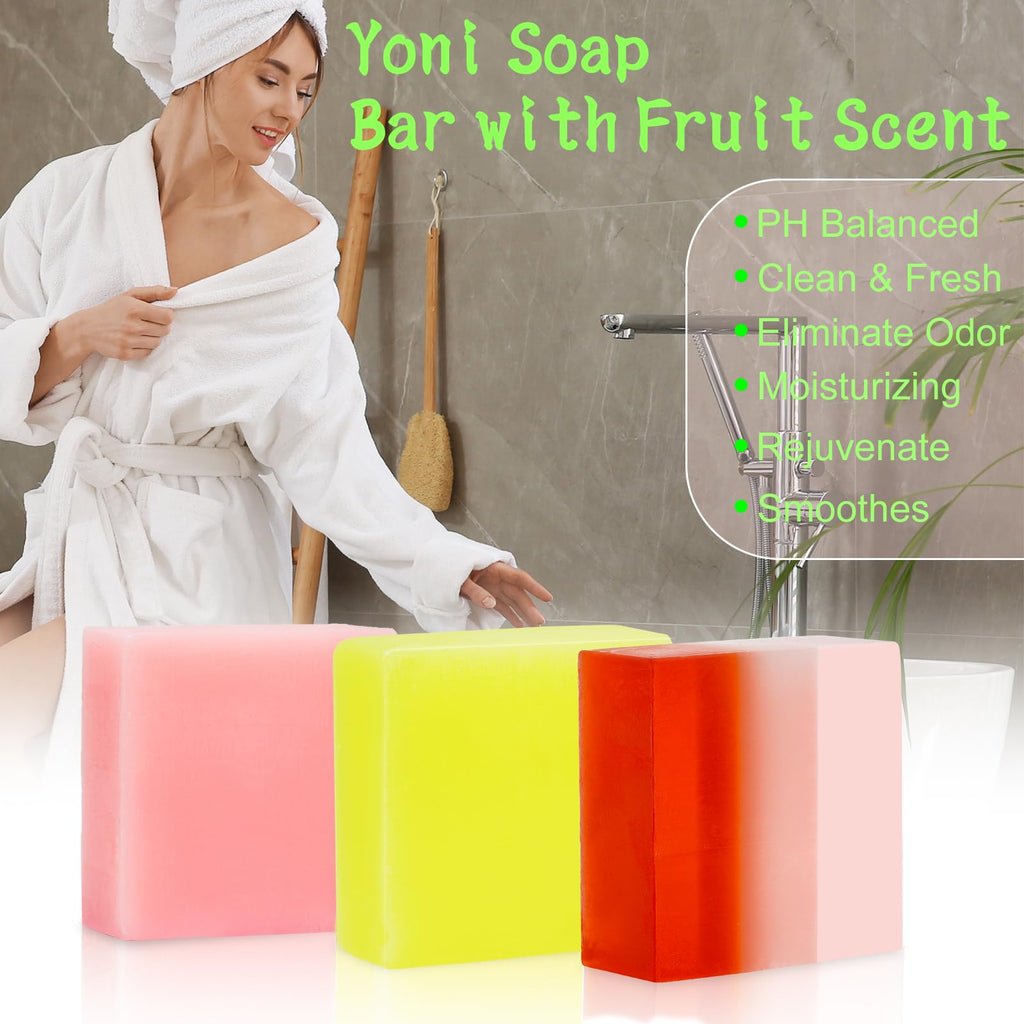 3 Pack Organic Handmade Yoni Soap Bars For Women Ph Balance, Feminine Vaginal Wash V Cleansing Bar Soap for Women, All Natural S