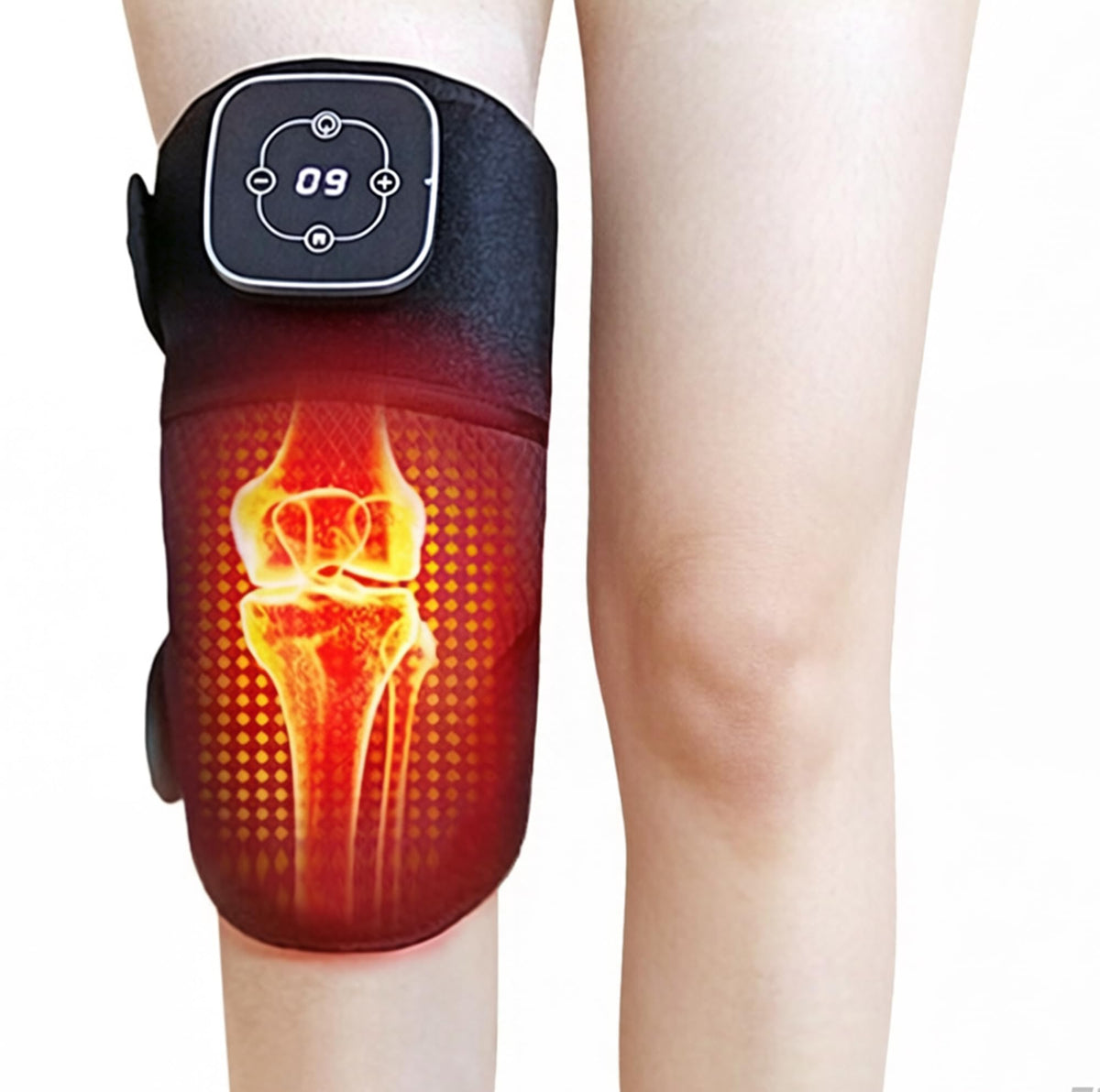 NANOSENSE Red Light Therapy Knee Brace, Wireless Rechargeable, 665nm & 855nm Heating & Vibration for Knee/Joint/Elbow/Shoulder (