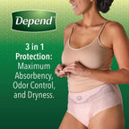 Depend FIT-FLEX Incontinence Underwear For Women, Disposable, Maximum Absorbency, Extra-Large, Blush, 48 Count (2 Packs of 24) (