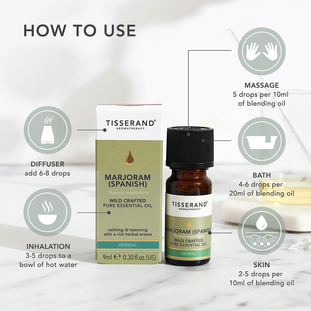 Tisserand Marjoram Spanish Wild Crafted Essential Oil 9 ml