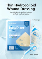 Easyderm Thin Hydrocolloid Large Wound Dressing 4   x4    3Pack (6 Dressings) Waterproof, Latex Free, Highly Absorbent Dressing