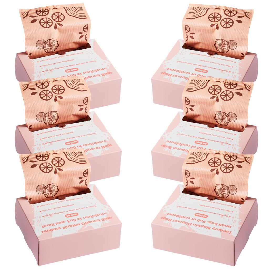 Maitys 200 Pcs Disposable Bags for Sanitary Pads Personal Care Disposal Bags Fragrance Small Discreet Diaper Sacks for Tampons, 