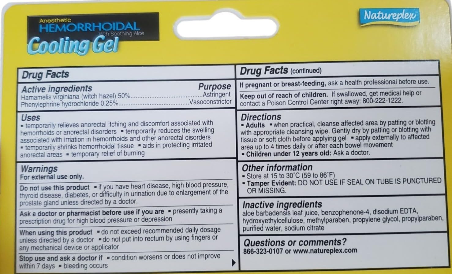 Anesthetic Hemorrhoidal Cooling Gel with Soothing Aloe 6 Pack