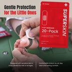 My Medic SuperSkin Bandages, 20-Pack Adhesive Bandages with Soothing Aloe, Latex-Free, 5X Stronger, 1 x 3 Flexible Fabric Bandag