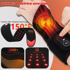 Red Light Therapy Wrist Heating Pad, 36 LED Beads & 3000mAh Battery, Cordless Rechargeable Heated Wrist Wrap with Vibration, 3 H
