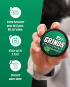 Grinds Coffee Pouches | Tobacco Free, Nicotine Free Healthy Alternative | 6 Cans of Wintergreen | 18 Pouches Per Can | 1 Pouch e