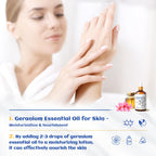 HIQILI 100ML Geranium Essential Oil for Skin, Diffuser & Candle, 100% Pure and Natural - 3.38 Fl. Oz