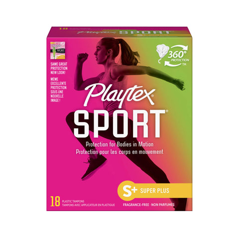 Playtex Sport Tampons, Super Plus Absorbency, Fragrance-Free - 36ct (2 Packs of 18ct)