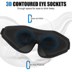 WellSync Sleep Eye Mask for Men Women,Zero Pressure 3D Blackout Eye Mask for Sleeping,Eye Covers with Adjustable Strap,Soft Brea