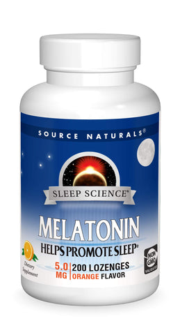 Source Naturals Melatonin, Dietary Supplement That Supports Sleep* 5 mg - 200 Orange Flavored Lozenges