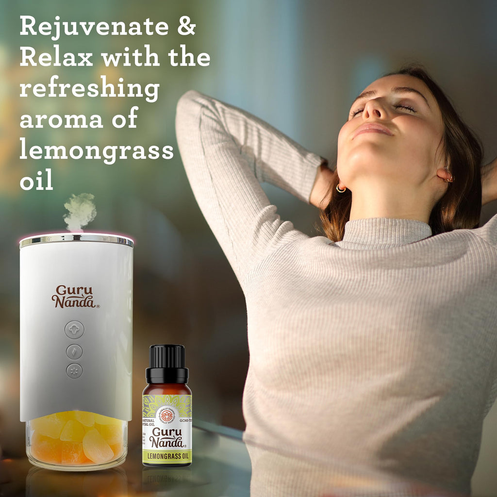 GuruNanda Lemongrass Essential Oil (0.5 Fl oz), 100% Pure, Undiluted Aromatherapy Oil for Diffusers, Helps with Muscle Tension &