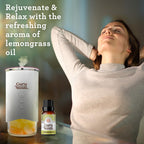 GuruNanda Lemongrass Essential Oil (0.5 Fl oz), 100% Pure, Undiluted Aromatherapy Oil for Diffusers, Helps with Muscle Tension &