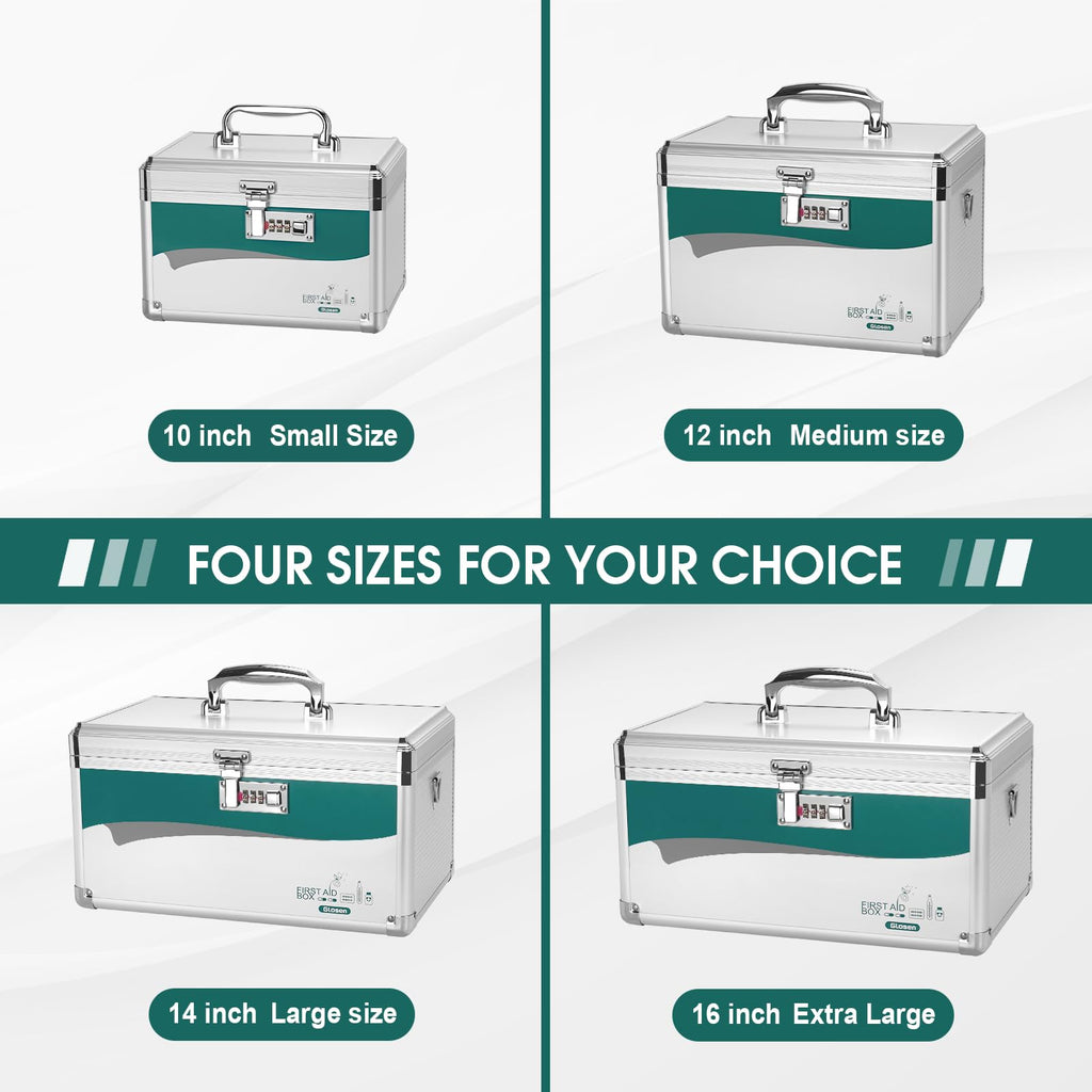 Glosen Medicine Lock Box with Combination Lock,Medication Lock box12 x 7.68 x 7.87 Inch ?Medium? Safe Lock Box,Medical Box Organ