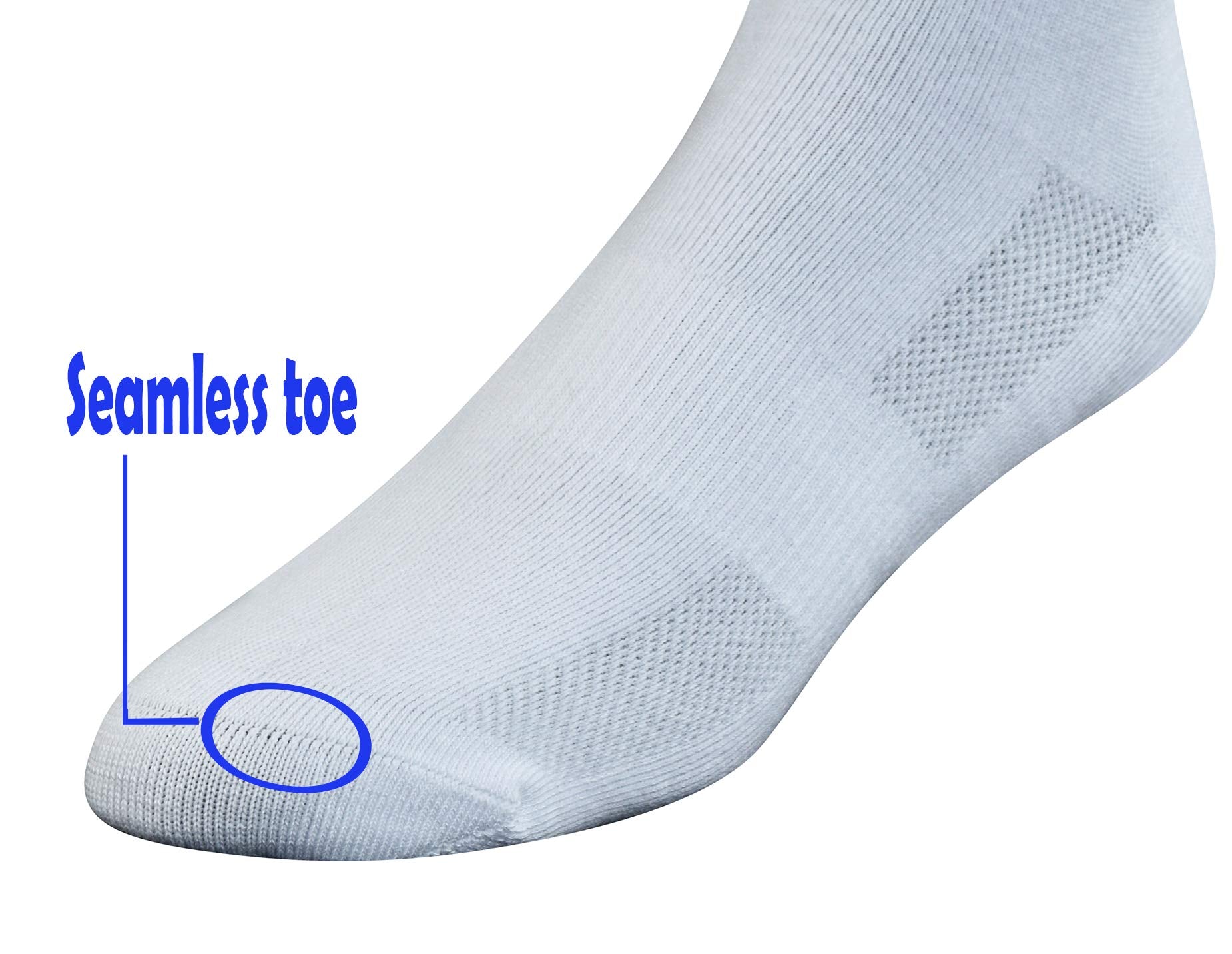 Yomandamor Mens Diabetic Over the Calf Breathable Mesh Socks with Non-binding Top,4 Pairs