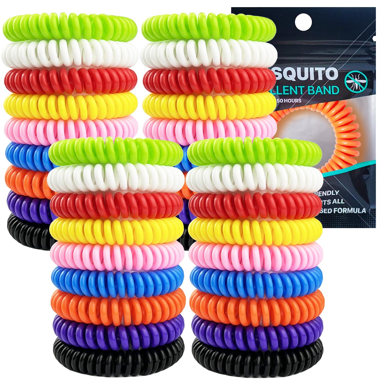 Mosquito Repellent Bracelets 36 Pack, Individually Wrapped Mosquito Repellent Bands with 60 Pcs Mosquito Stickers Patches, DEET 