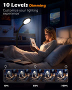 Aoife Light Therapy Floor Lamp, 11000 Lux Full Spectrum Sun Light Therapy Lamp, No UV Sunlight Lamp with 10 Color Temperatures a