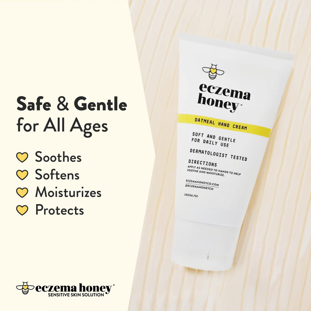 ECZEMA HONEY Oatmeal Hand Cream - Natural Hand & Body Lotion for Eczema Rash Relief - Eczema Cream for Dry, Itchy, Sensitive, &