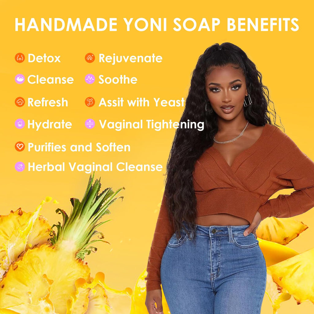 2 PCS Yoni Soap Bars Feminine Wash, 100% Natural Organic Yoni Bar Soap for Women Ph Balance Yoni Wash Eliminates Odor Moisturizi