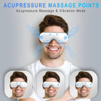 Eye Massager with Heat & Bluetooth Music - Rechargeable Eye Mask for Migraine Relief & Sleep Improvement,Includes EVA Travel Cas