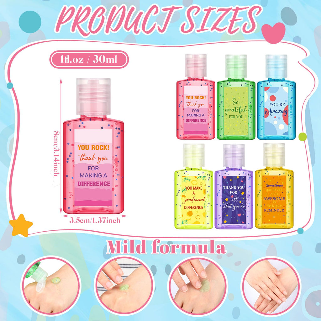 12 Pcs Thank You Mini Hand Sanitizer Bulk Scented Hand Sanitizer Travel Size 1 oz Employee Appreciation Gift for Staff Team Chri