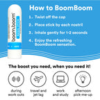 BoomBoom Nasal Stick (4 Pack) | Boosts Focus + Enhances Breathing | Provides Fresh Cooling Sensation | Aromatherapy Inhaler Made