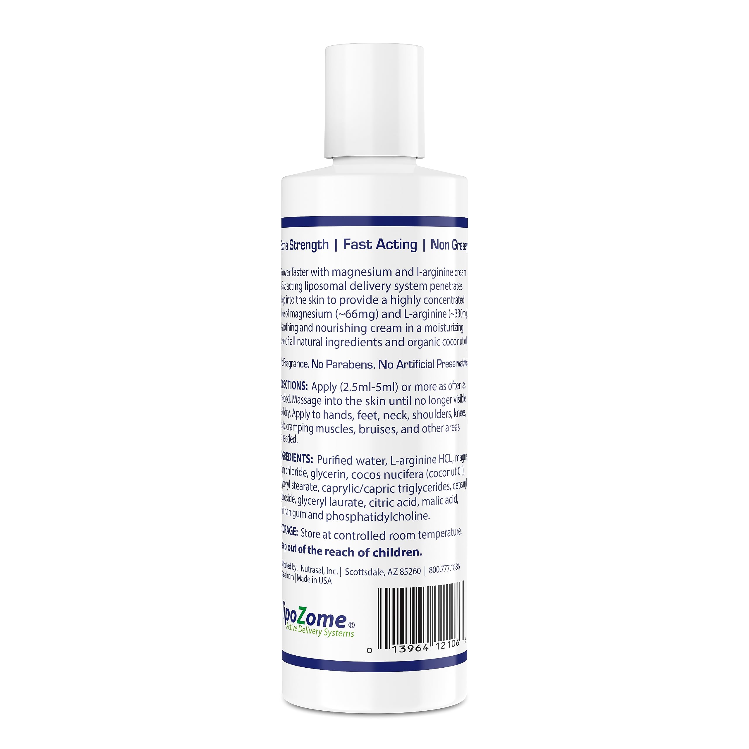 Nutrasal Magnesium L-Arginine Cream - 8oz