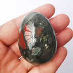 Natural African Bloodstone Egg-Shape Meditation Chakra and Home Decor Balancing Gemstone and Crystals Figurines Kit,1.96x 1.37Re