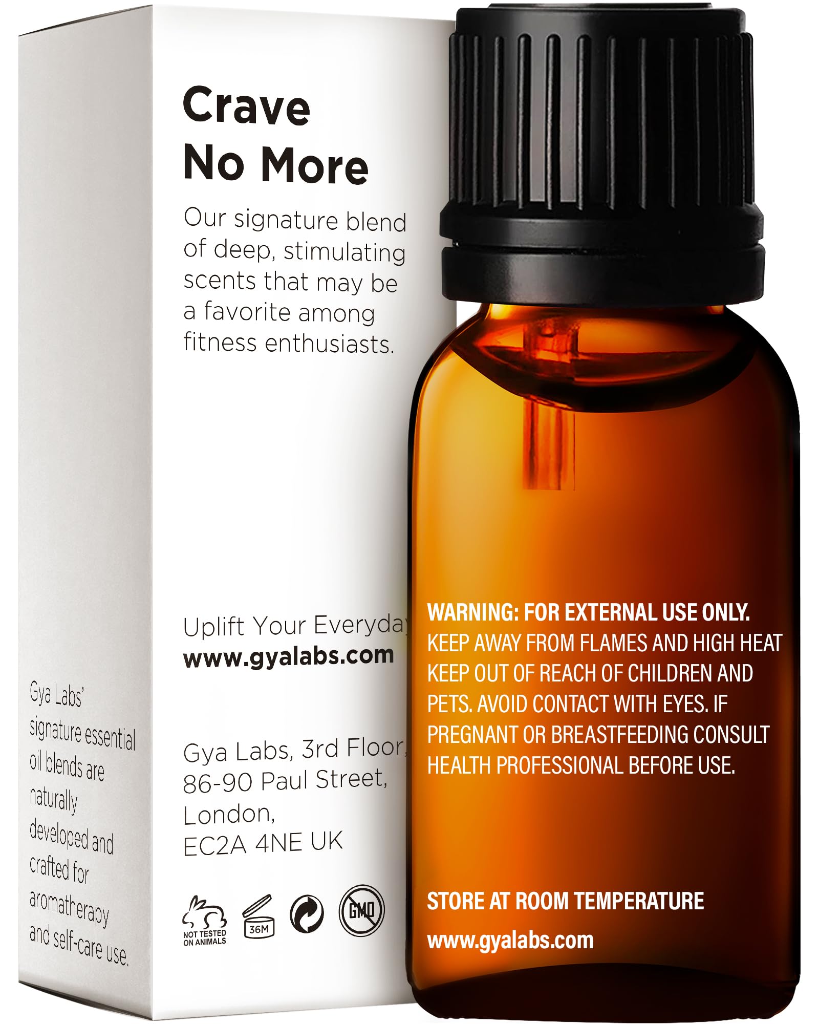 Gya Labs Crave No More Essential Oil Blend - 100% Pure Natural, Herbaceous & Uplifting (0.34 Fl Oz)