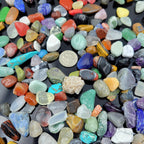 400Pcs+ (1.5lb) Gemstones and Crystals Set,30Kinds+ Bulk Tumbled Chps Crystals for Jewelry Making,Chakra Balancing,Crushed Stone