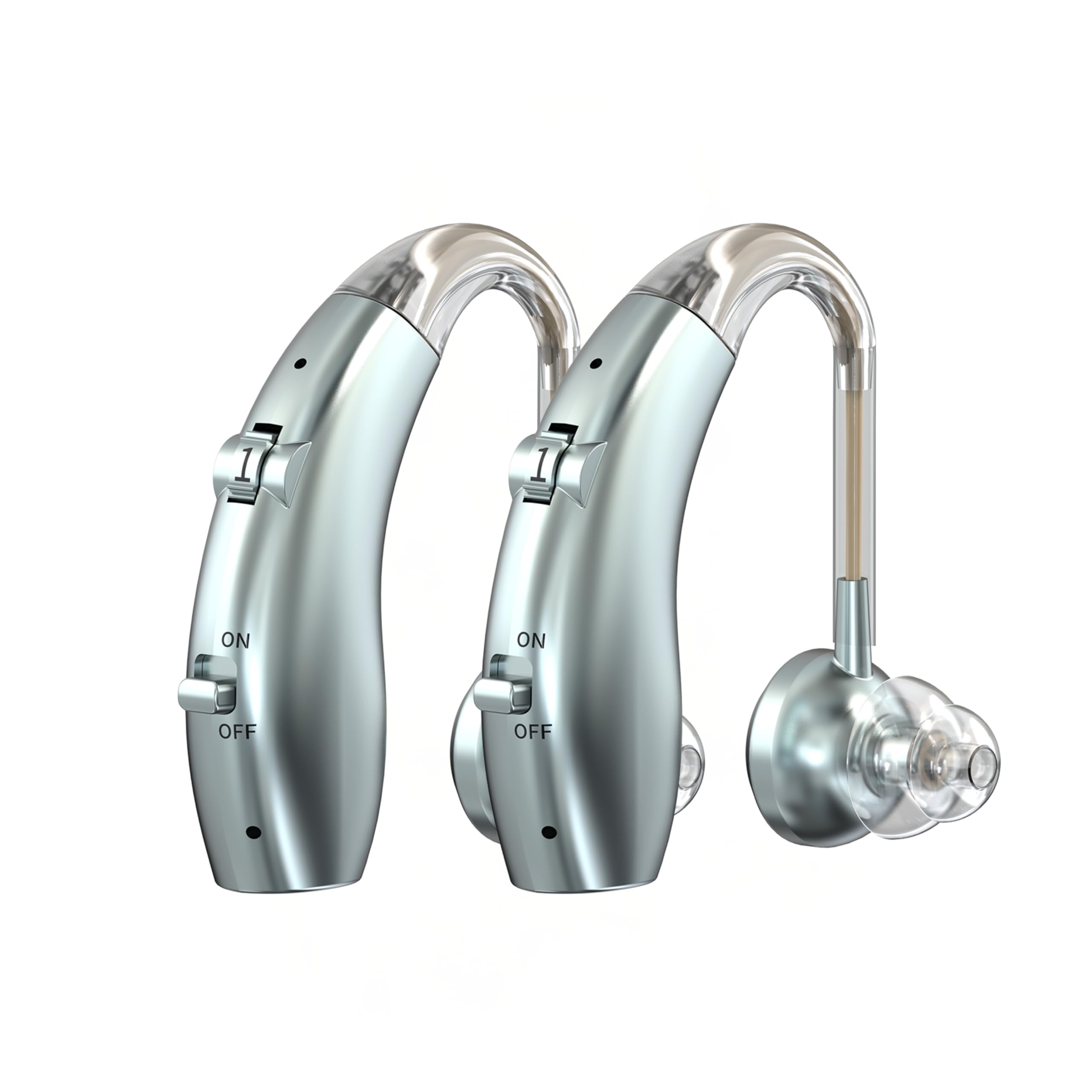 Fastwell F25 Rechargeable Hearing Aid For Adults & Seniors, BehindTheEar Design, 30 Min Quick Charge, Noise Reduction, 2 Units