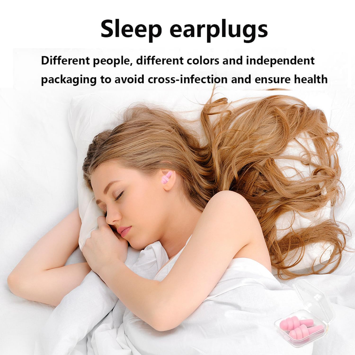 Ear Plugs, Reusable Earplugs for Sleeping Noise Cancelling - Super Soft, Silicone Ear Plug for Sleeping 8 Pairs, Swimming, Snori