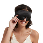 Wraparound Style ALASKA BEAR Silk Eye Mask, Wide Headband and Large Coverage Sleeping Mask for Sound-muffling, No Side Buckles o