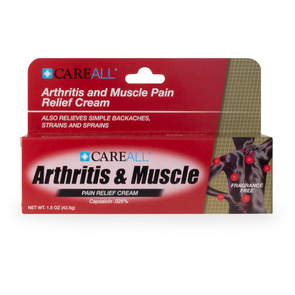 CareAll Capsaicin Arthritis, Muscle, and Joint Cream 1.5 oz., Relief of Minor Aches and Pains from Backache, Sprains, Strains, A