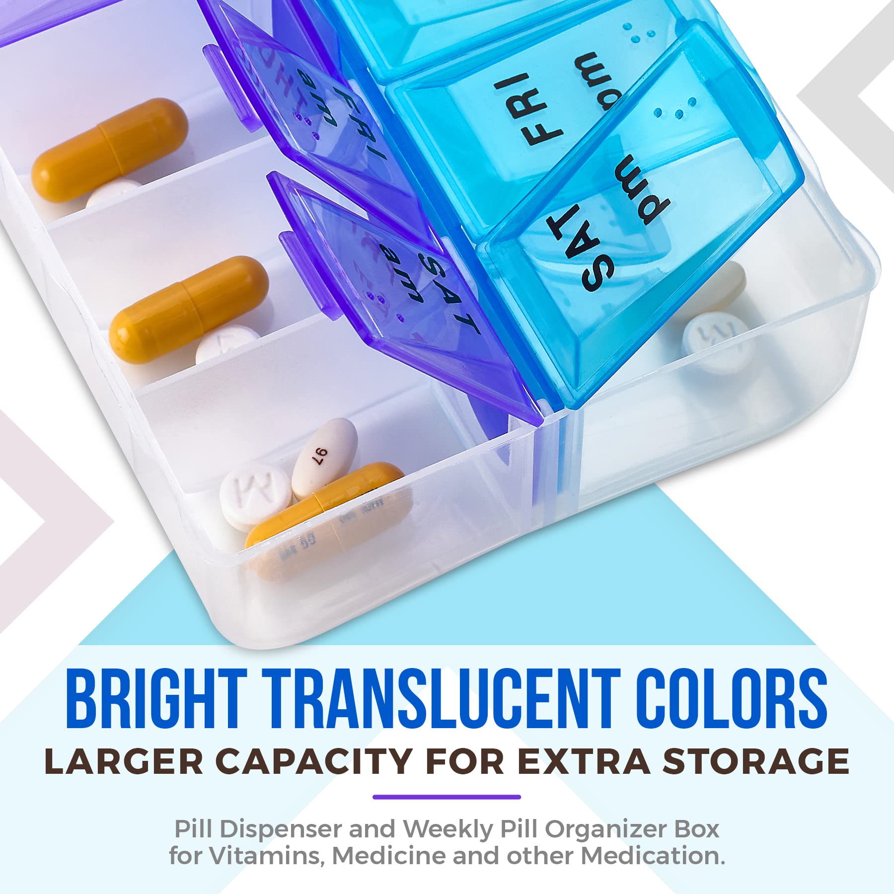 MEDca Weekly Pill Organizer, Twice-a-Day, Pack of 2