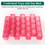 XL Pill Organizer 4 Times a Day, BUG HULL Extra Large Weekly Pill Box Case, 7 Day Vitamin Container Daily Pill Holder for Cod-Li