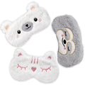 3 Pieces Cartoon Cute Cat Sleeping Eye Mask, Cute Sleeping Eye Mask, Soft Plush Eye Mask, Cartoon Style, Night Sleeping Eye Mask