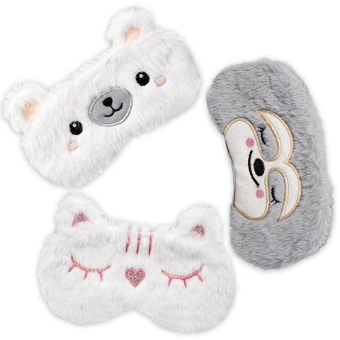 3 Pieces Cartoon Cute Cat Sleeping Eye Mask, Cute Sleeping Eye Mask, Soft Plush Eye Mask, Cartoon Style, Night Sleeping Eye Mask
