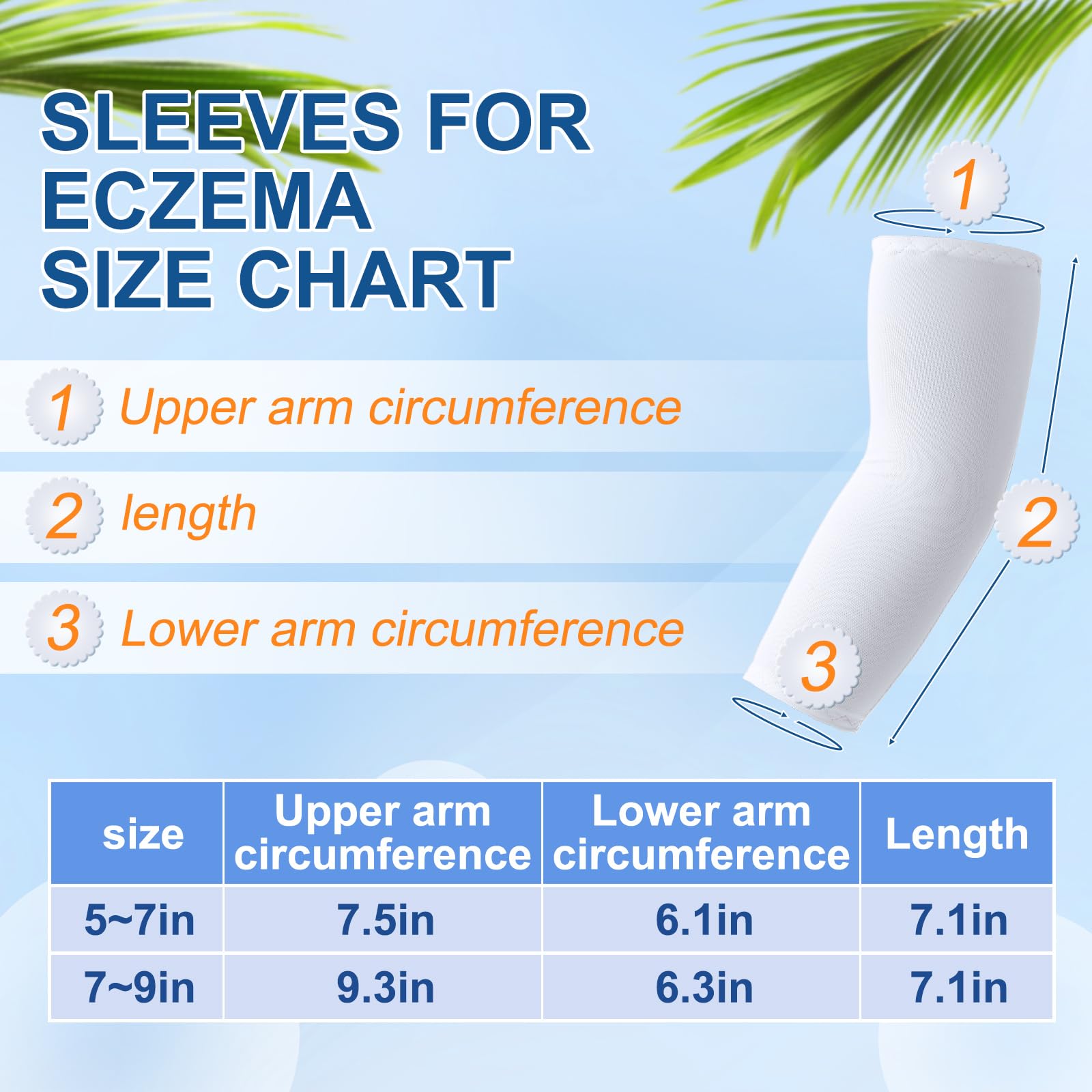 Eurzom 8 Pairs Eczema Sleeve for Kids Toddler Elastic Arm Sleeves Soft and Does Not Hurt the Skin UV Protection(5-7 Inch)