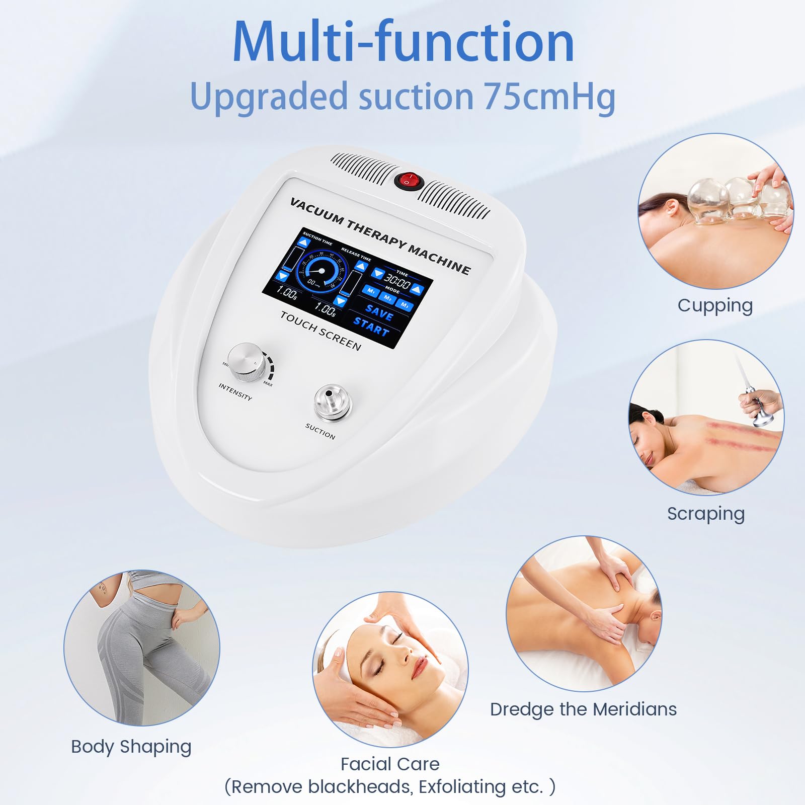 Beauty Star Vacuum Therapy Cupping Machine with 30 Cups and 3 Gua Sha Pumps for Body, Back, Face Massage Care Machine | Upgrade