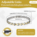 Jecanori Magnetic Bracelets for Women,Adjustable Titanium Steel Wristband Brazaletes,Valentine's Day Gifts with Sizing Tool (Mer