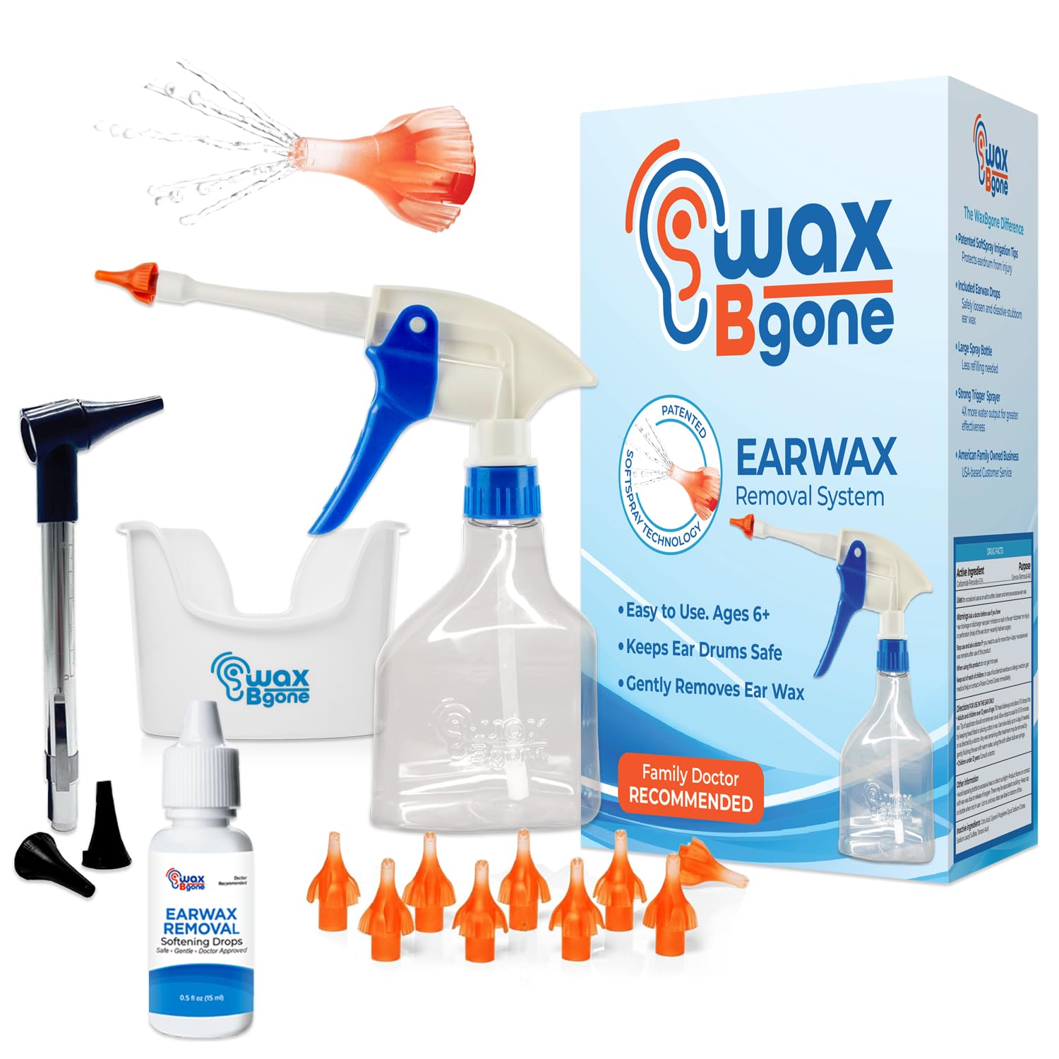 WaxBgone Earwax Removal Kit - Fast, Gentle, and Effective Ear Wax Removal Kit - Dissolve and Remove Earwax at Home - Includes Ea