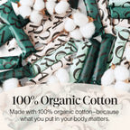 Cora Organic Applicator Tampons | Light Absorbency | 100% Organic Cotton, Unscented, BPA-Free Compact Applicator | Leak Protecti