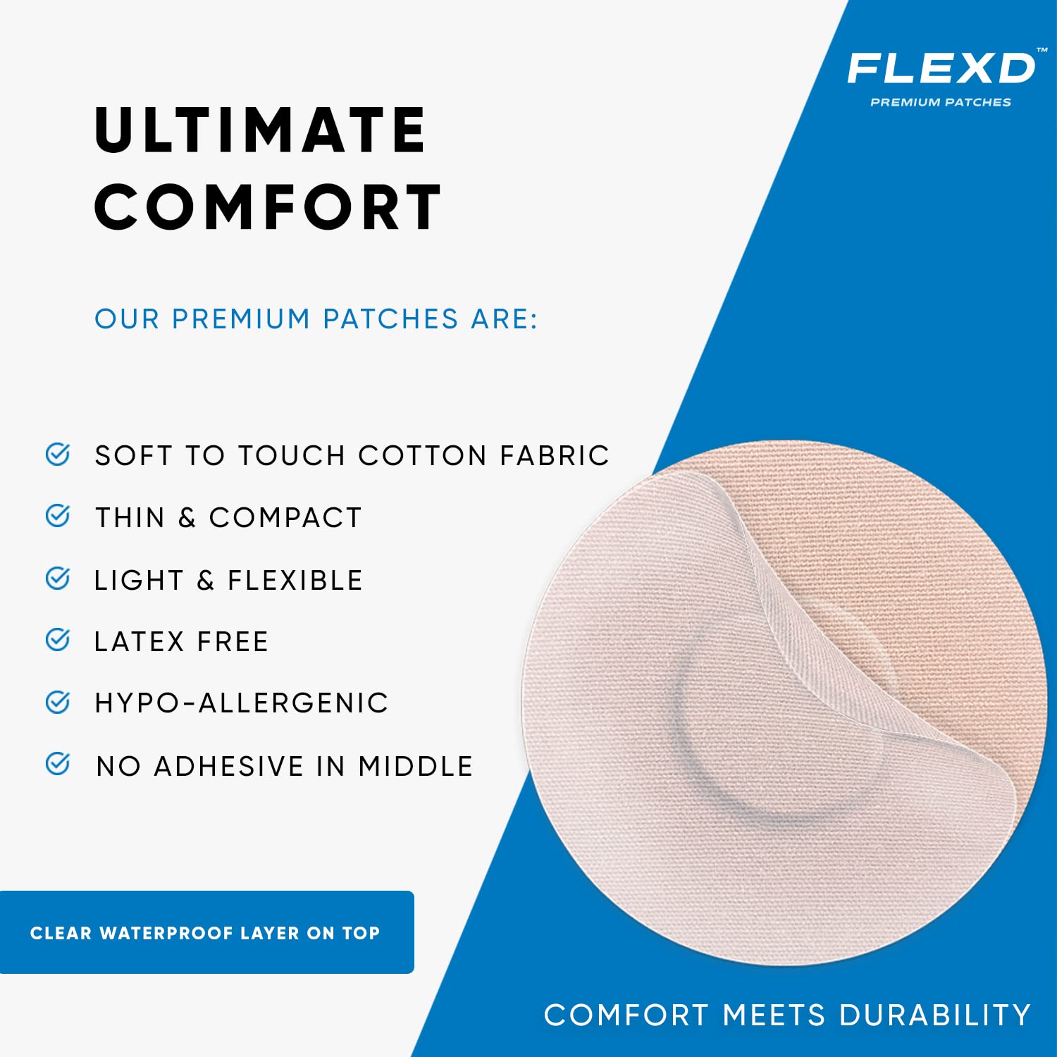 Flexd - Freestyle Waterproof Sensor Covers for Libre 2 & 3 - (30 Pcs) - Libre 3 Sensor Covers - CGM Adhesive Patches - Without A